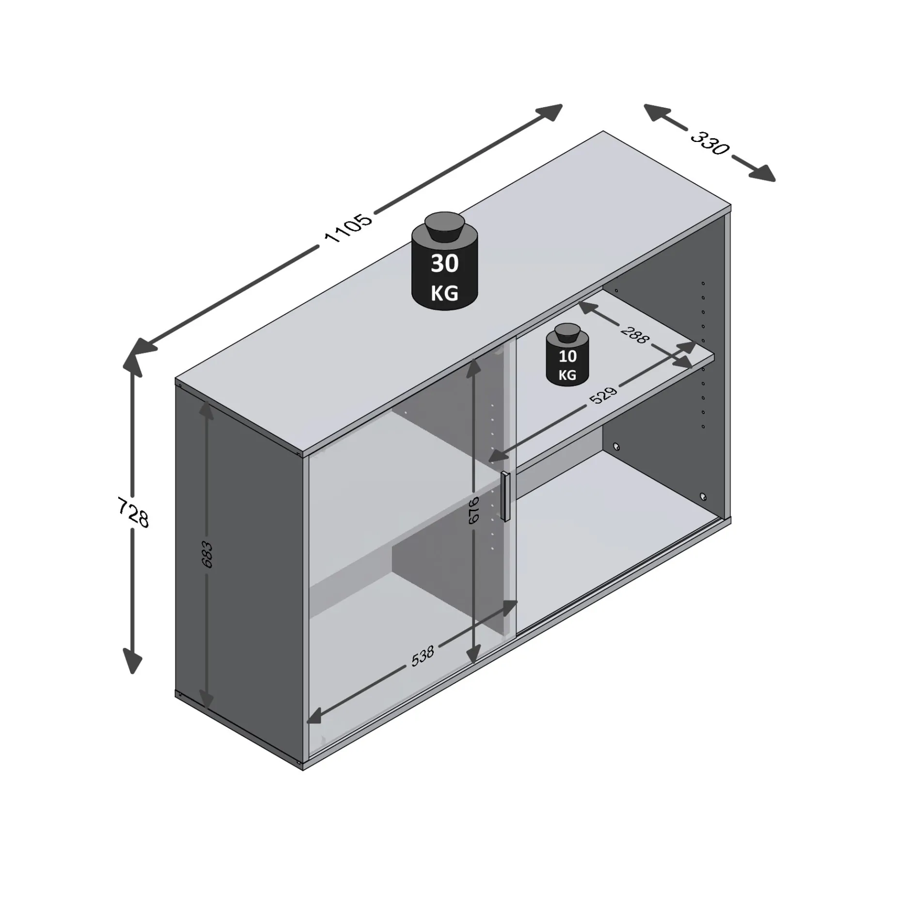 Bijzetkast Fabian Antraciet Eiken^Huisenthuis