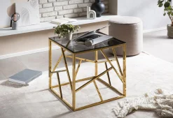 Bijzettafel Benin Goud 55×55 cm^Huisenthuis Best