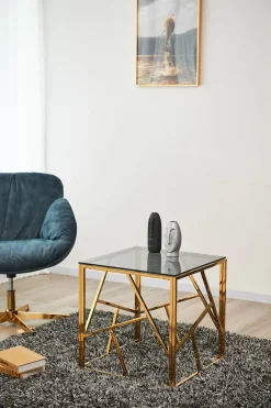 Bijzettafel Benin Goud 55×55 cm^Huisenthuis Best