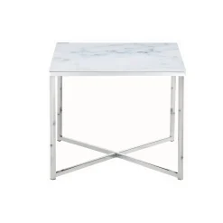 Bijzettafel Zaar Wit-Chroom^Huisenthuis Clearance