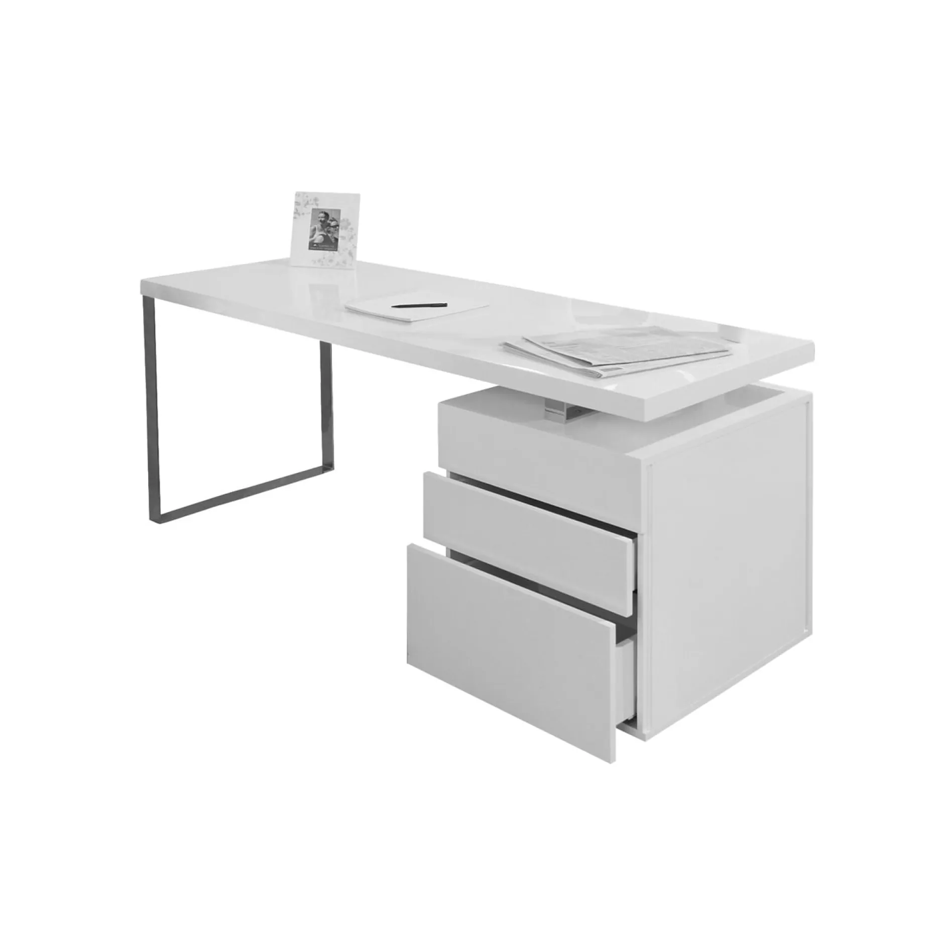 Bureau Javi Wit 180cm^Huisenthuis Best