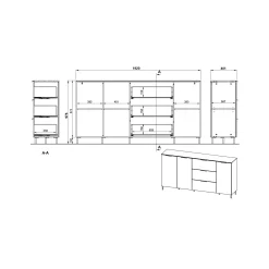 Dressoir Amalfi Grafiet-Eiken L^Huisenthuis Online