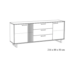 Dressoir Myron 216 cm^Huisenthuis