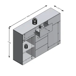 Dressoir Zeger Wit Artisan Eiken 163 CM^Huisenthuis Sale