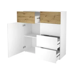 Dressoir Zeger Wit Artisan Eiken 109 CM^Huisenthuis Clearance