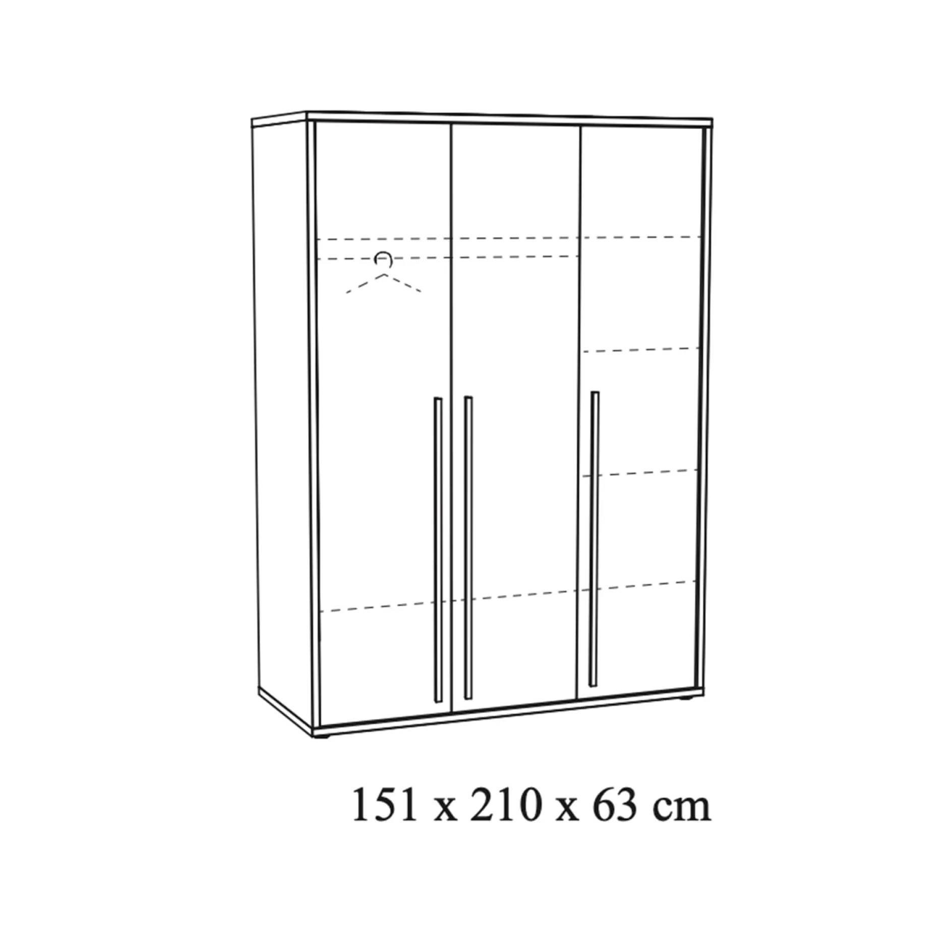 Driedeurskast Yumi Eiken^Huisenthuis Hot