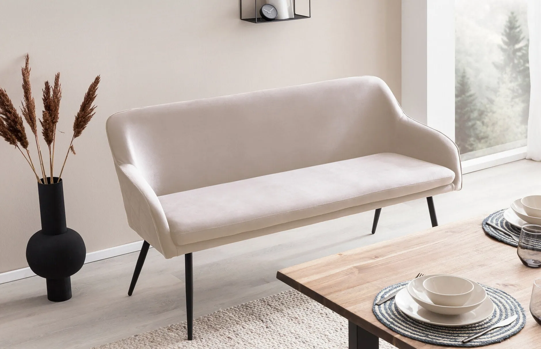 Eetkamerbank Darcy Crème Velours^Huisenthuis Outlet