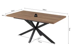 Eetkamertafel Antoon Donkerbruin 160-200 cm^Huisenthuis Discount
