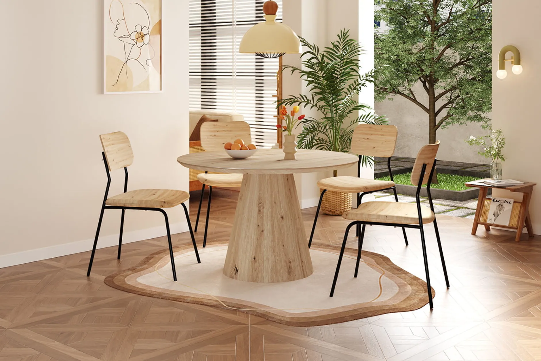 Eetkamertafel Berber Eiken Rond 120 cm^Huisenthuis Sale