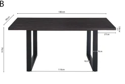 Eetkamertafel Eugene Donkerbruin 180cm^Huisenthuis Sale