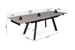 Eetkamertafel Jef Grijs 160-240 cm^Huisenthuis Online