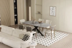 Eetkamertafel Jody Grijs Glans 180 cm^Huisenthuis Online