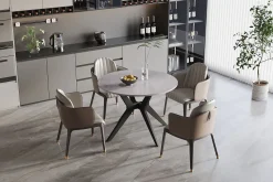 Eetkamertafel Jody Grijs Glans Rond 110 cm^Huisenthuis Hot