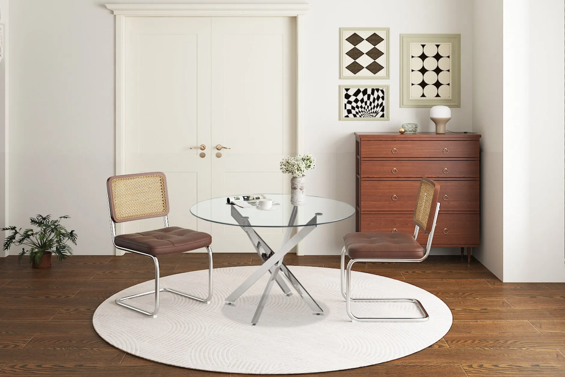 Eetkamertafel Martijn Glas Rond 120 cm^Huisenthuis Best