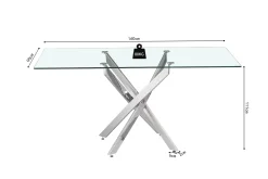 Eetkamertafel Martijn Glas 160 cm^Huisenthuis Hot