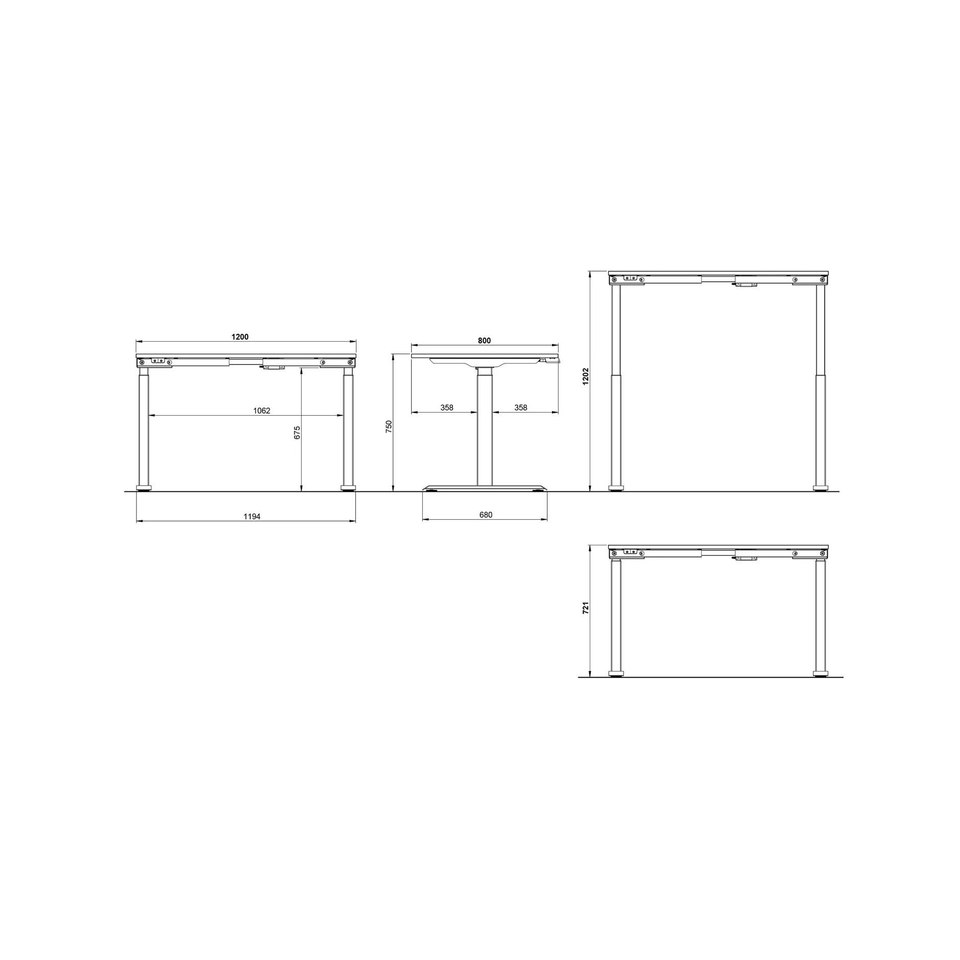 Elektrisch zit-sta Bureau Galileo Eiken Wit 120 cm^Huisenthuis Sale