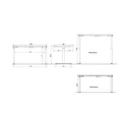 Elektrisch zit-sta Bureau Galileo Eiken Wit 140 cm^Huisenthuis Outlet