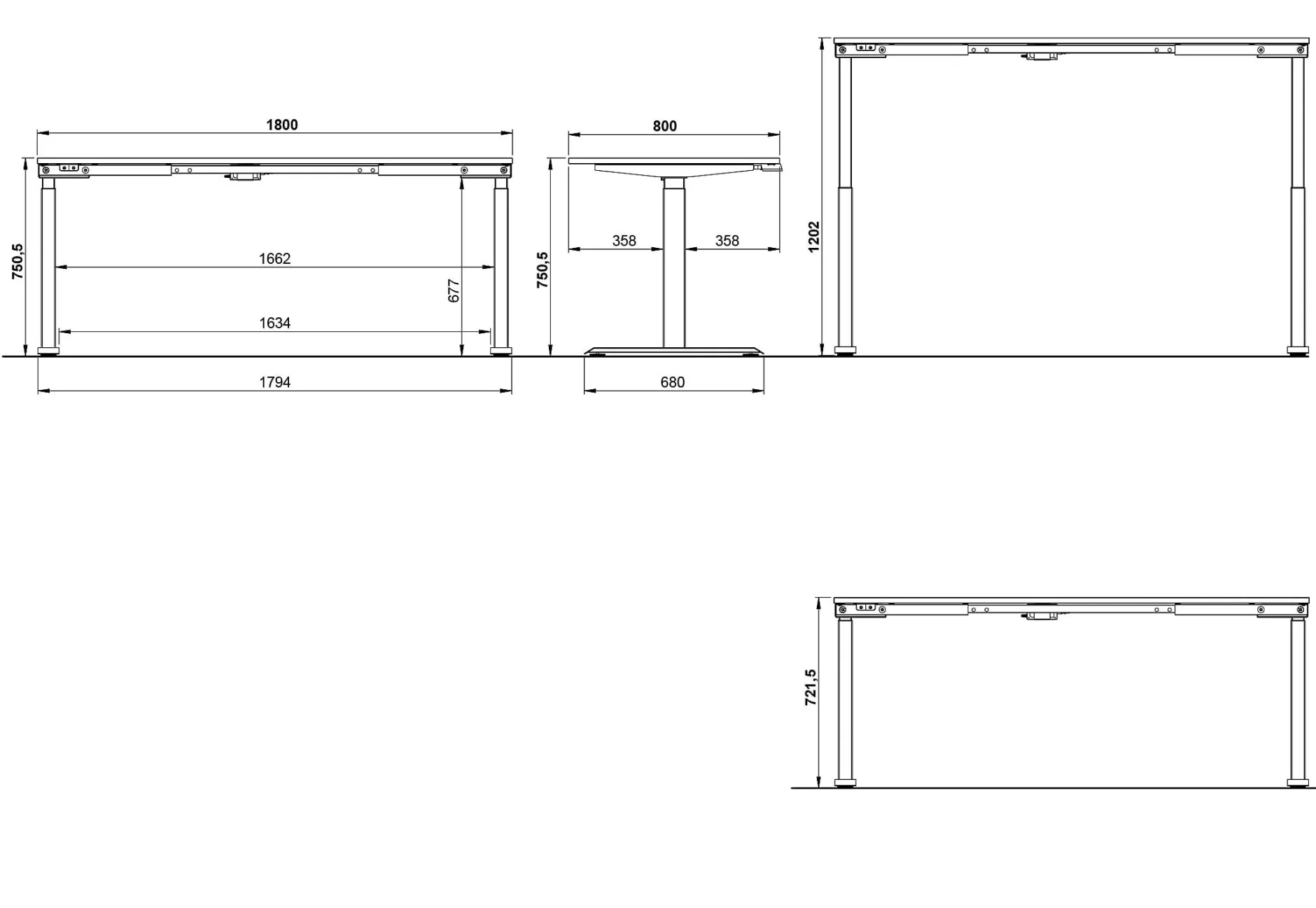 Elektrisch zit-sta Bureau Galileo 180 cm^Huisenthuis Sale
