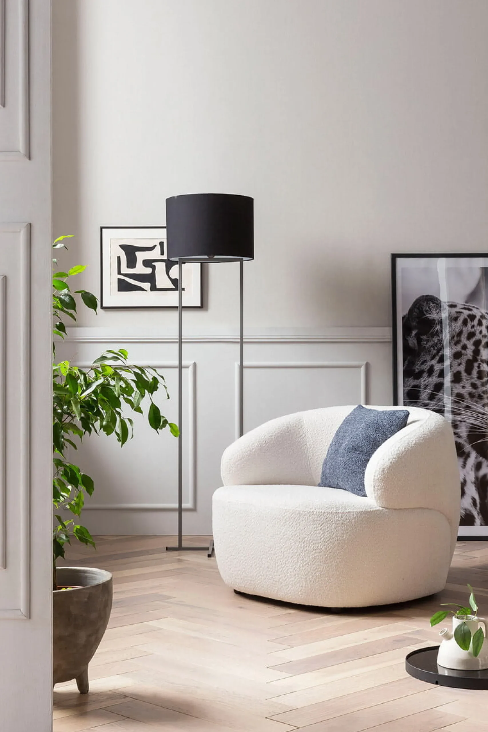 Fauteuil Pien Wit Bouclé^Huisenthuis New