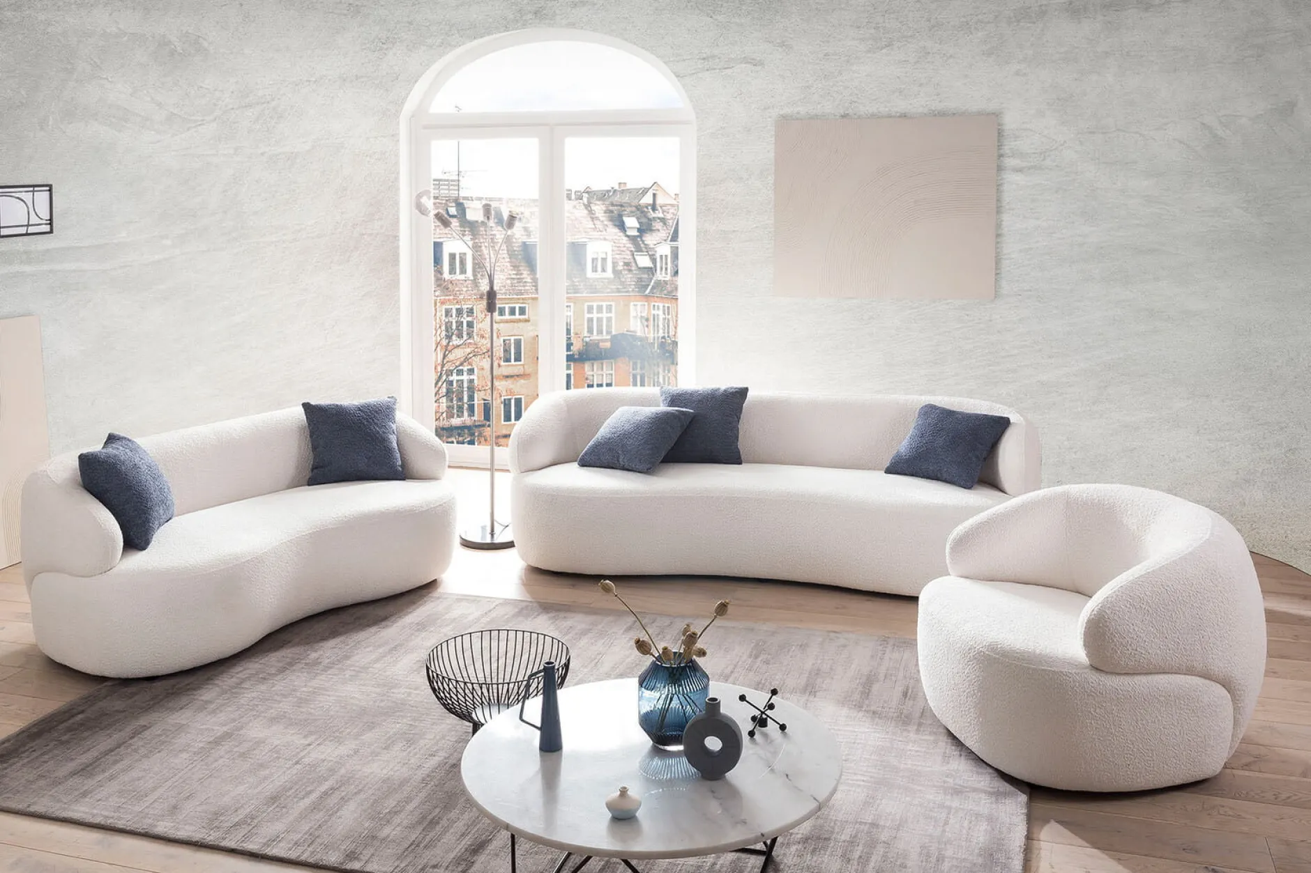 Fauteuil Pien Wit Bouclé^Huisenthuis New