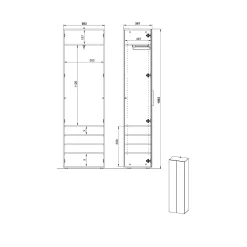 Garderobekast Mercurius Grafiet Grijs^Huisenthuis Clearance