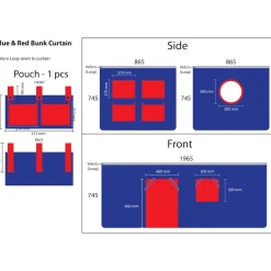 Gordijn Charlie Blauw/Rood^Huisenthuis New