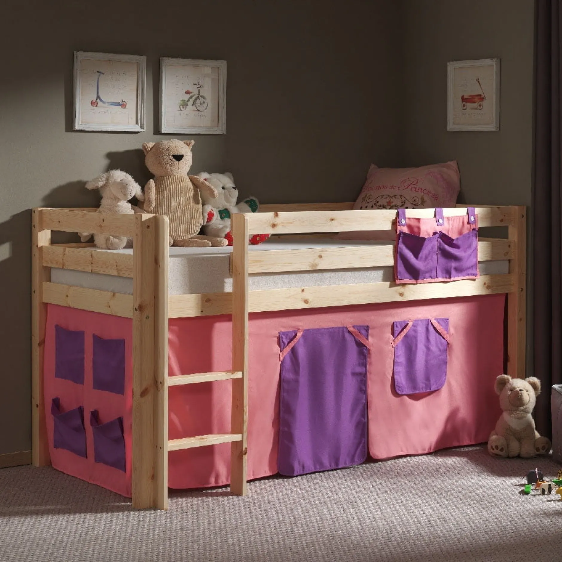 Gordijn Charlie Paars/Roze^Huisenthuis Best