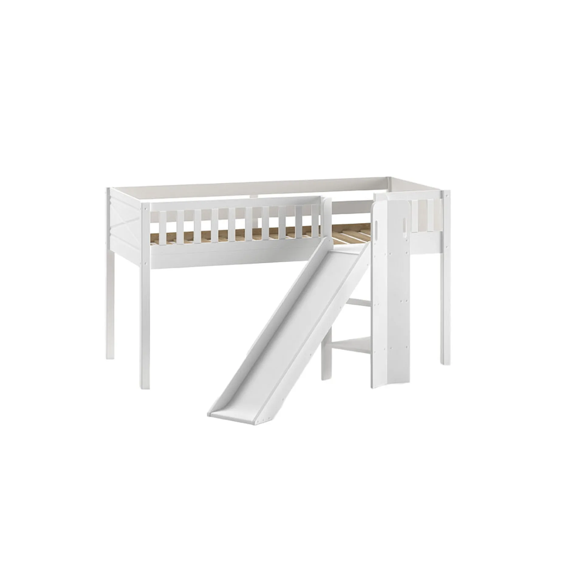 Halfhoogslaper Jonas Wit – Met glijbaan^Huisenthuis Clearance