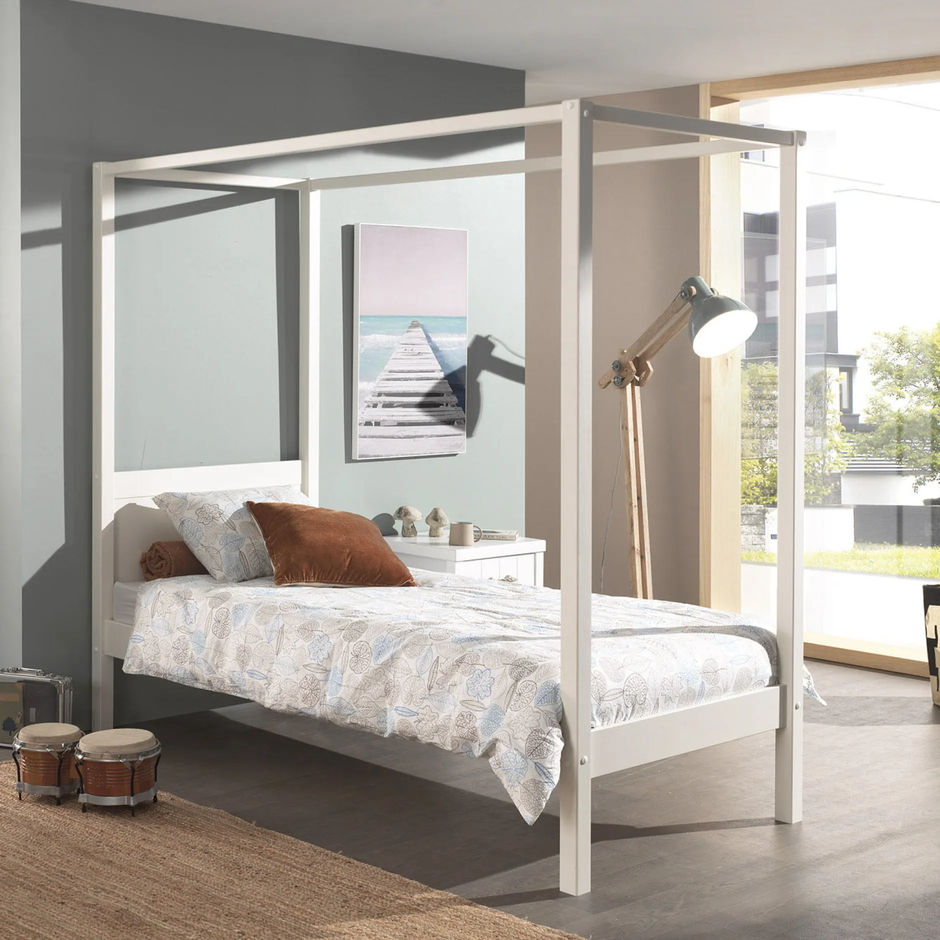 Hemelbed Charlie Wit 90×200 cm^Huisenthuis