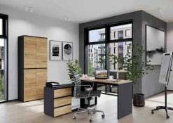 Hoekbureau Rio Grafiet Eiken^Huisenthuis Discount