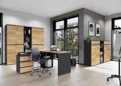 Hoekbureau Rio Grafiet Eiken^Huisenthuis Discount