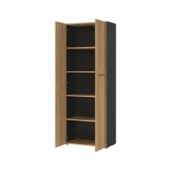 Hoge dichte kantoorkast Pytheas Grafiet Eiken^Huisenthuis New