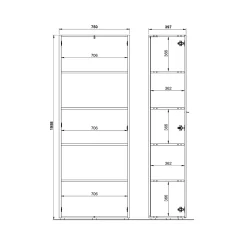 Hoge dichte kantoorkast Pytheas Grafiet Eiken^Huisenthuis New