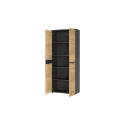 Hoge dichte kantoorkast Rio Grafiet Eiken^Huisenthuis Hot