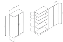 Hoge dichte kast Edwin Sonoma 75x36x148 cm^Huisenthuis New