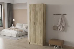 Hoge dichte kast Edwin Sonoma 75x36x194 cm^Huisenthuis Outlet