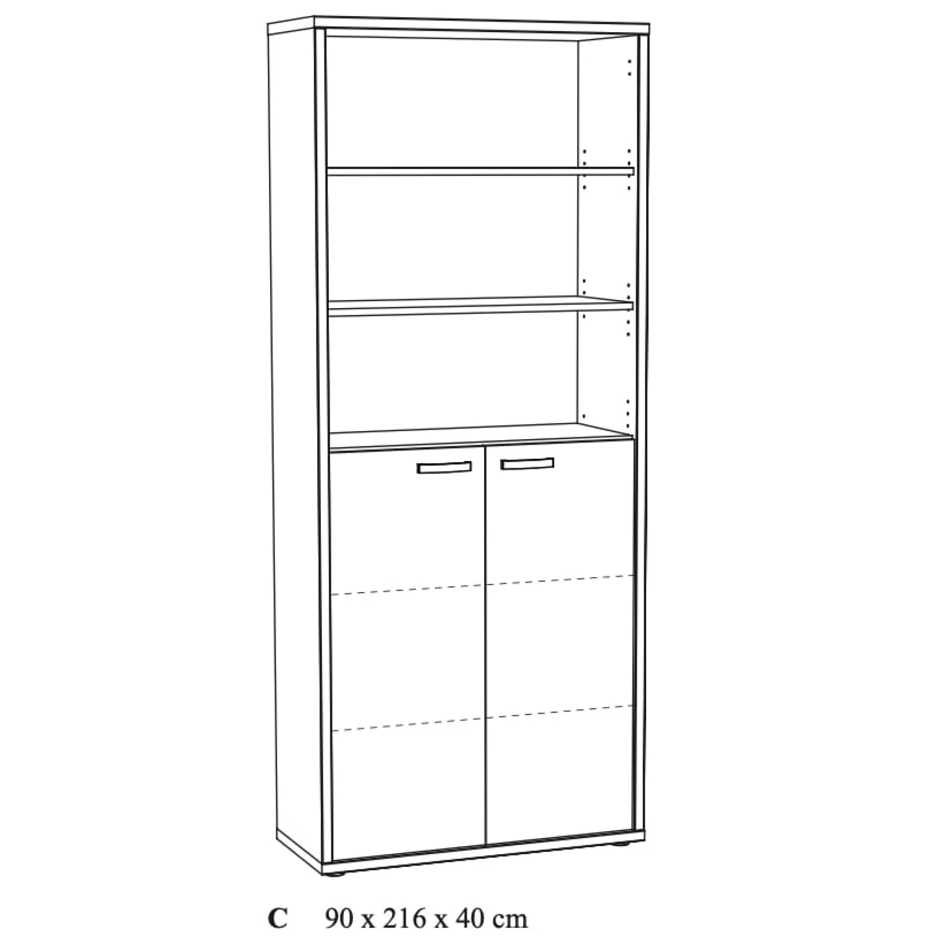 Hoge halfopen kantoorkast Edison^Huisenthuis Outlet