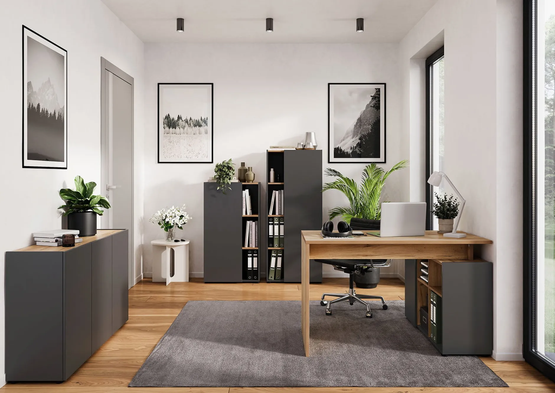 Hoge kantoorkast Orlando 145 cm^Huisenthuis Online