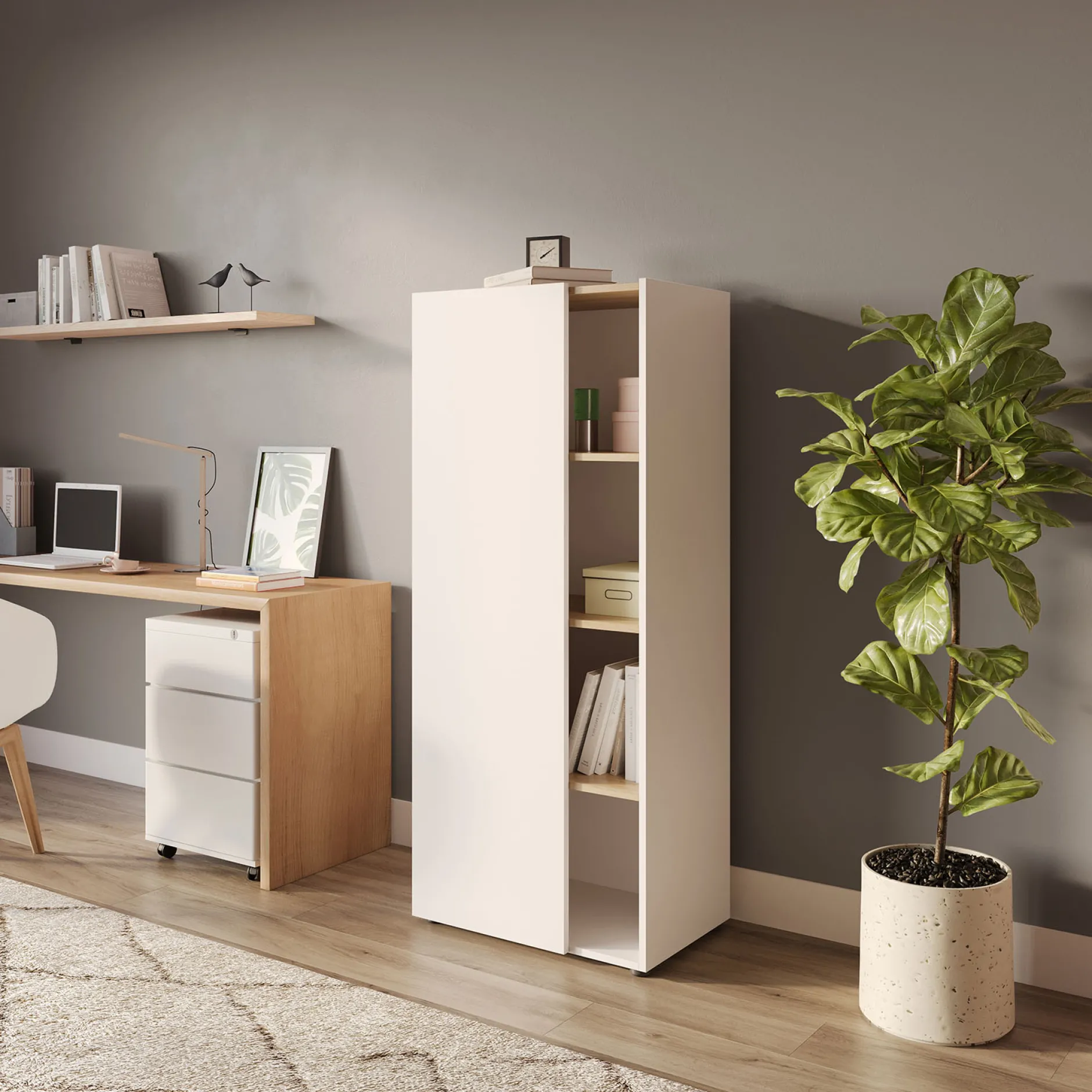 Hoge kantoorkast Orlando 145 cm^Huisenthuis Outlet