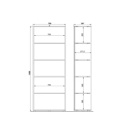 Hoge open kantoorkast Pytheas Grafiet Eiken^Huisenthuis Hot