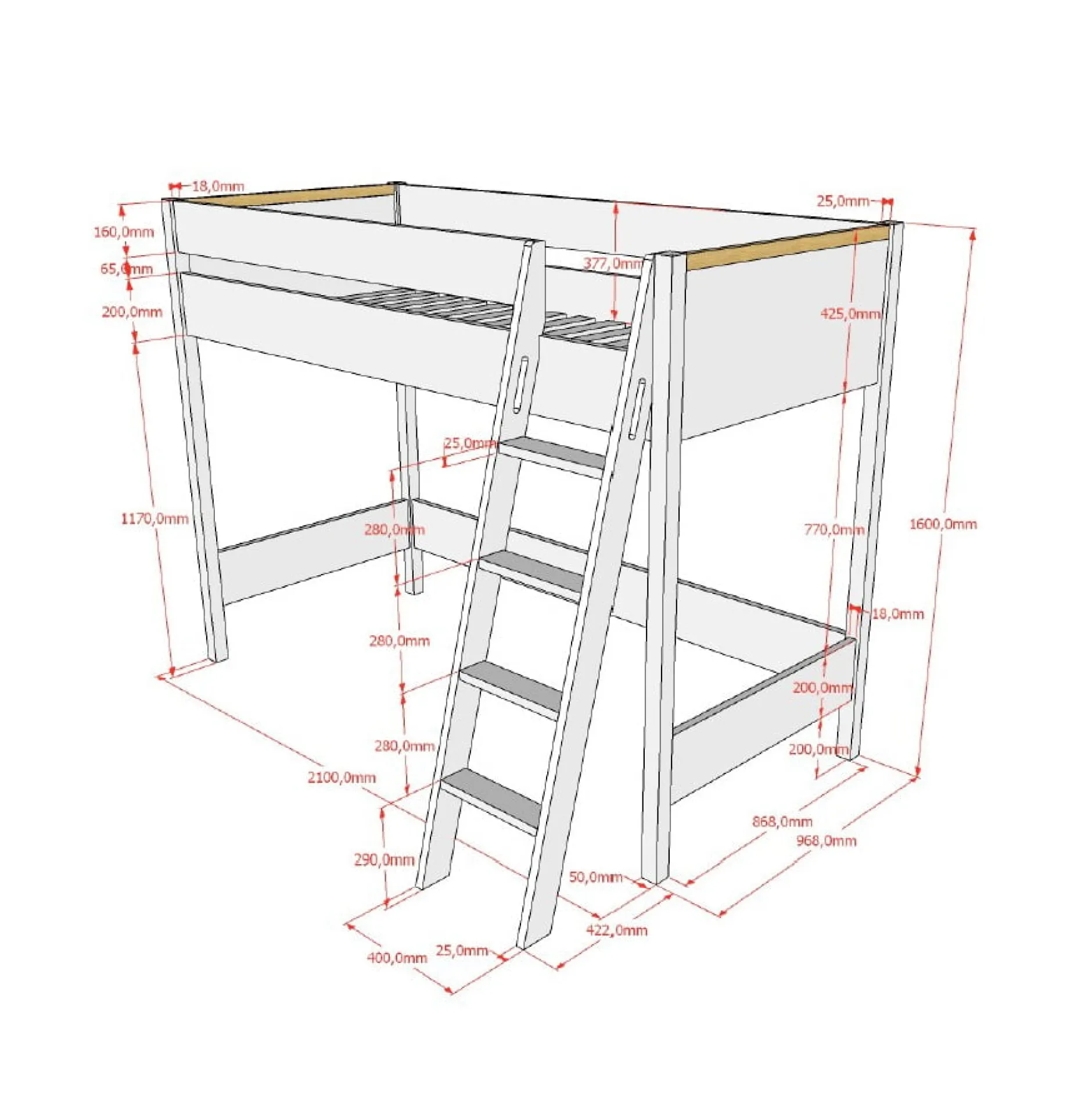 Hoogslaper Dex Grenen 90×200 cm^Huisenthuis Online