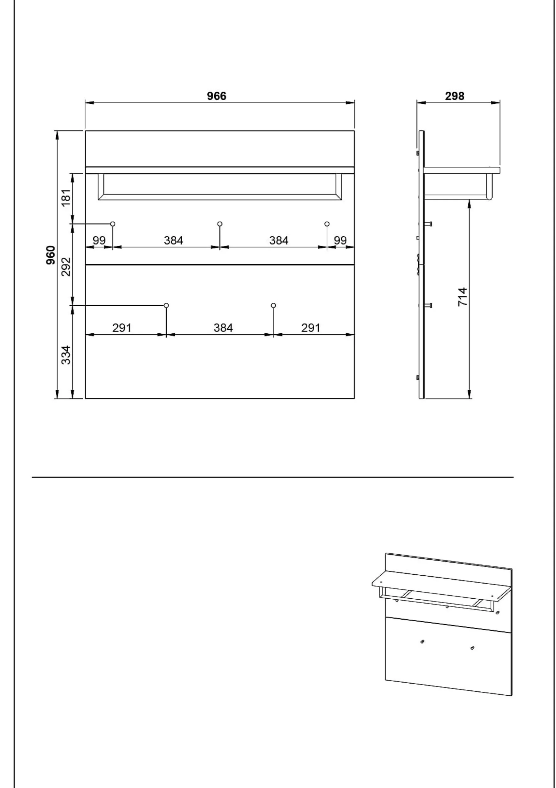Kapstokpaneel Montreal Wit^Huisenthuis Outlet