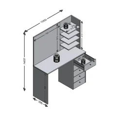 Kaptafel Emilia Wit^Huisenthuis Best