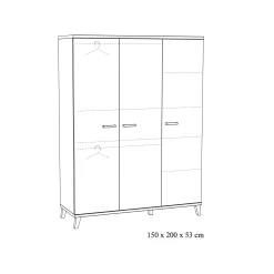 Kledingkast Finn 3-deurs^Huisenthuis Online