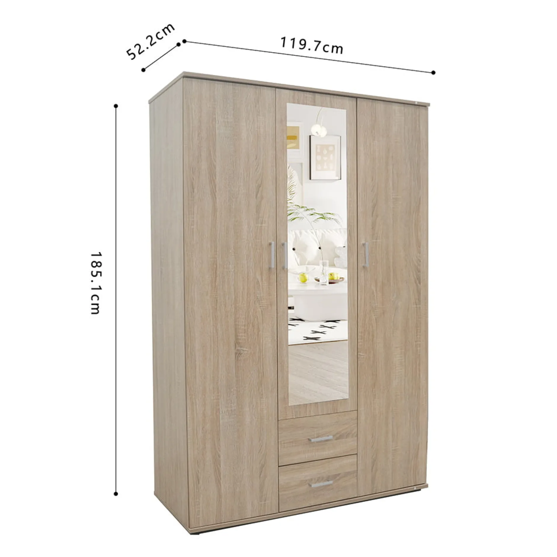 Kledingkast Jean 3-deurs – Spiegel^Huisenthuis Clearance