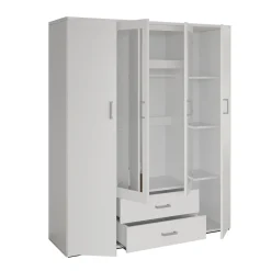 Kledingkast Jean 4-deurs Wit – Spiegel^Huisenthuis Best