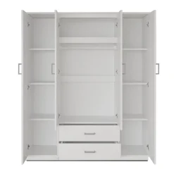 Kledingkast Jean 4-deurs Wit – Spiegel^Huisenthuis Best