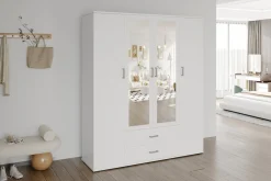 Kledingkast Jean 4-deurs Wit – Spiegel^Huisenthuis Best