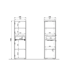 Kolomkast Sicilia Wit Eiken^Huisenthuis Clearance