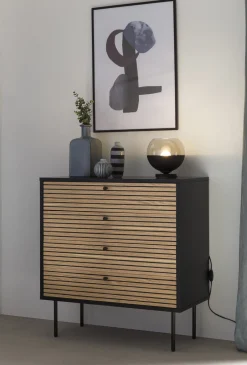 Ladekast Madeira Eiken-Zwart^Huisenthuis Outlet